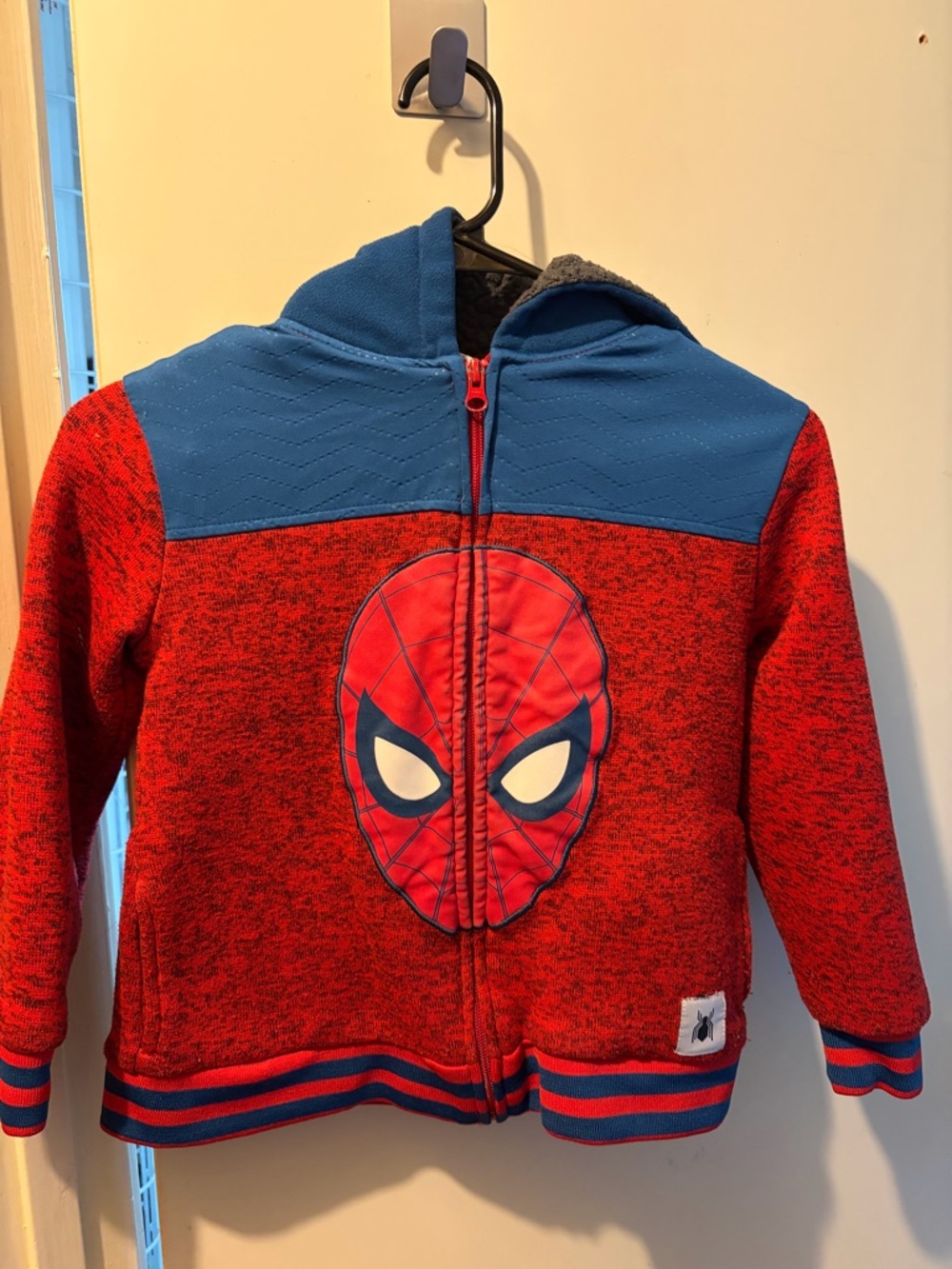Marvel Spider-Man Red and Blue Hooded Zip Jacket